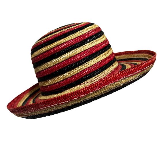 Banash of Boston multicolor striped straw hat sunhat beachy preppy casual resort main image 5